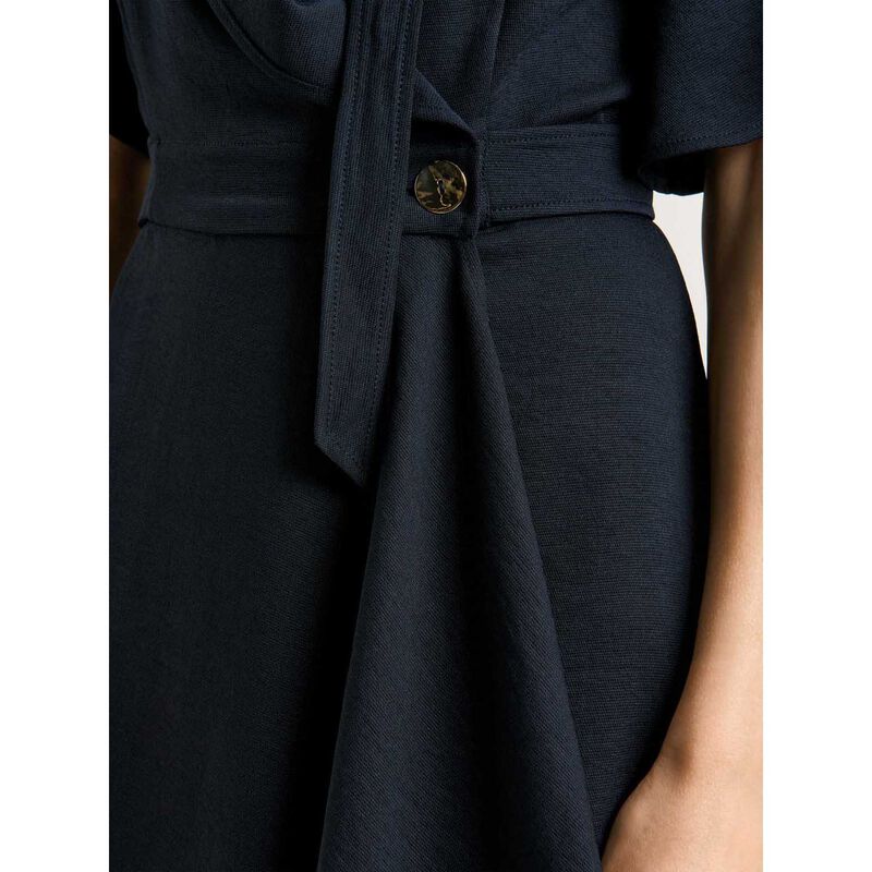 Veronika Maine Textured Twill Cape Sleeve Dress image number 2